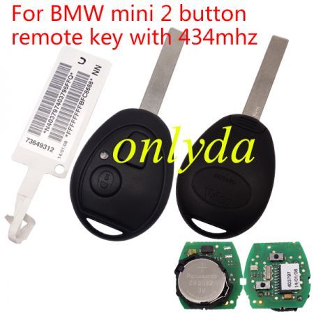 OEM BMW mini 2 button remote key with 434mhz with PCF7930 chip (ID33)
