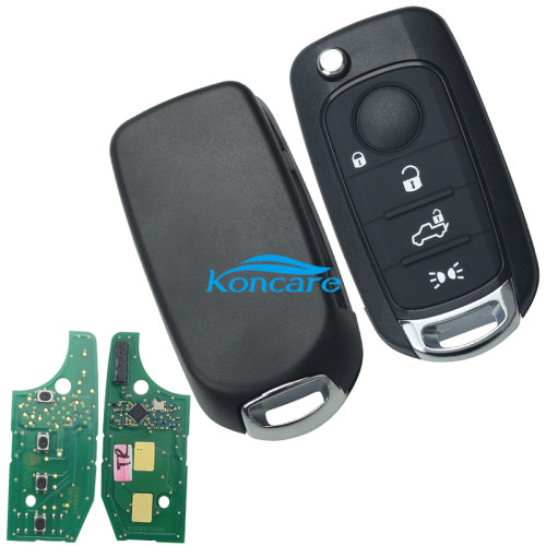 For Fiat 4 button flip remote key with 4A chip 434mhz with OEM PCB and after market keys shell