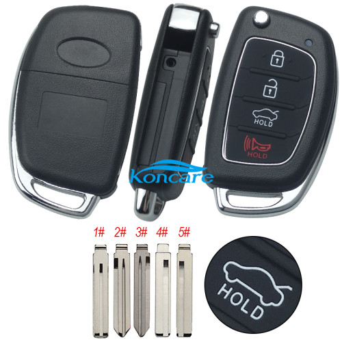 For hyundai 3+1 button remote key blank,please choose the blade