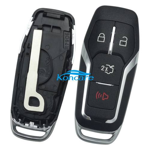 For Ford 3+1 button remote key shell with Hu101 blade with logo