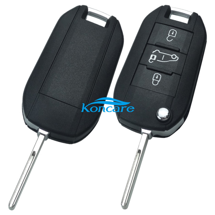 For peugeot 3 button remote key blank with VA2 blade