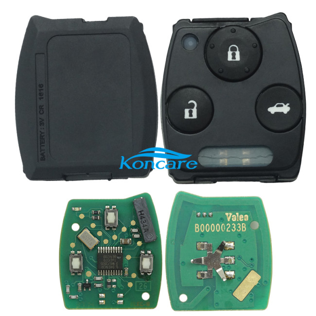 For Honda Civic 3 button remote with 434mhz OEM PCB board