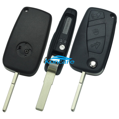 For Fiat 3 button remote key blank black one