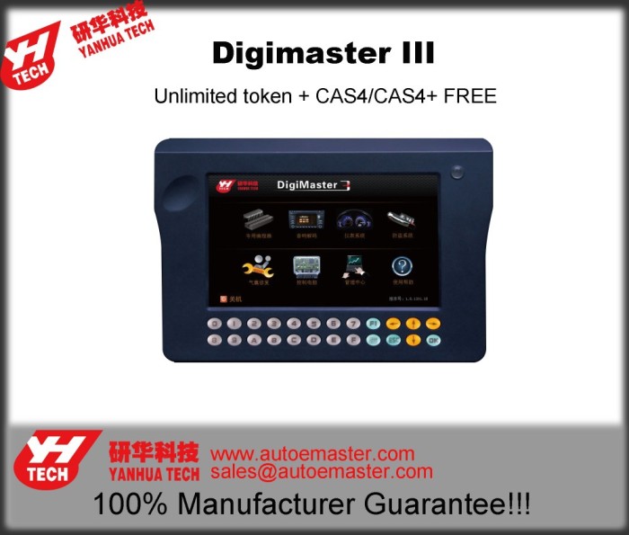 Sale!!TECHYH Digimaster III Unlimited Token verison Yanhua Digimaster 3 for B M W CAS1/CAS2/CA3/CAS4+ mileage/key program