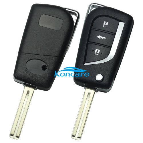 For Toyota 3 button remote key shell with TOY48 blade with logo