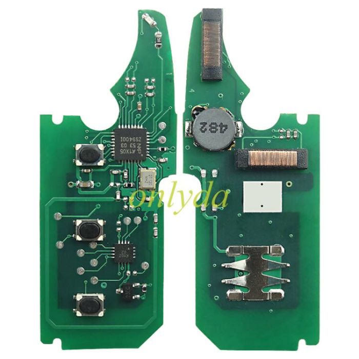 For Bentley 3 button remote key 315Mhz/433MHZ ASK Keyless For Bentley Continental GT / Flying Spur PCF7942AA (HITAG2) / 46 CHIP PCF7961A &LED light green (Please choose freqency )