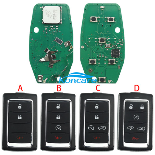 Smart Key For 2021 Jeep Wagoneer 433MHz ASK NCF29A1M / HITAG AES / 4A CHIP A3C0085150200 FCC ID: M3NWXF0B1 IC: 7812A-WXF0B1 P/N: 68377534AB(Please choose the button)