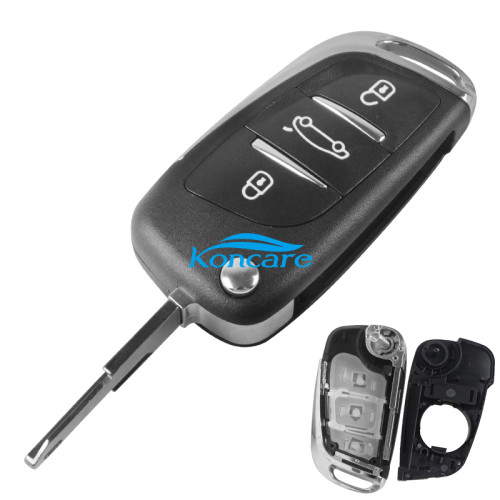 For Peugeot 408 3 buttion key blank with NE73 blade（please choose the logo）