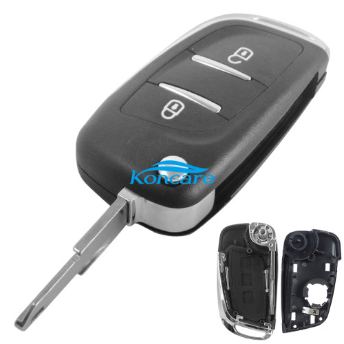 modified peugeot replacement key shell with 2 button with NE73 blade（please choose the logo）
