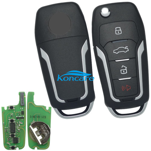 Xhorse VVDI Key Tool VVDI2 Flip Remote Key 3+1 Buttons Ford Type with Super Transponder XEFO01EN