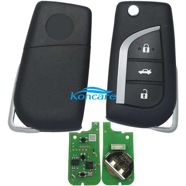 XHORSE XKTO00EN For Toyota Style 3 button Wire Universal Remote Key