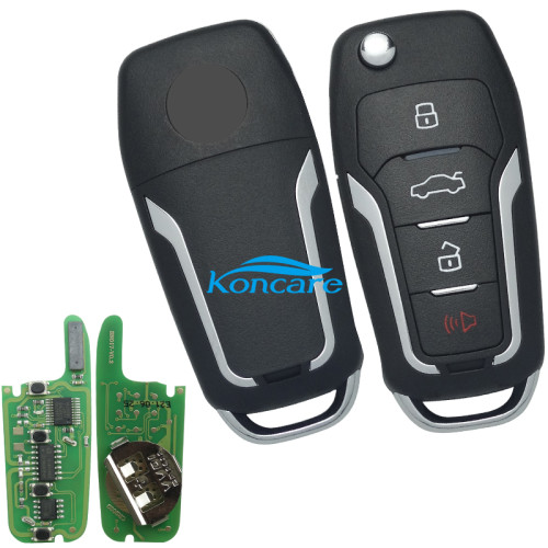 Xhorse VVDI Key Tool VVDI2 Flip Remote Key 3+1 Buttons Ford Type with Super Transponder XNFO01EN