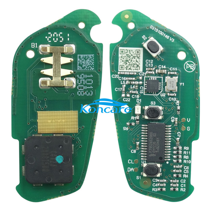 For MG smart 3 button remote key MG6 433MHZ WITH 47chip