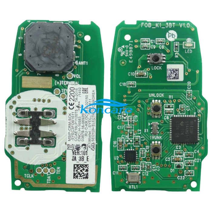 For Kia 3 button keyless remote key with 8A chip 433.92MHZ FCCID 95440-G6000