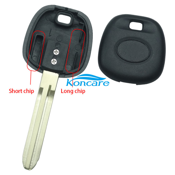 transponder key blank Toy43 blade with carbon chip part and TPX long chip part