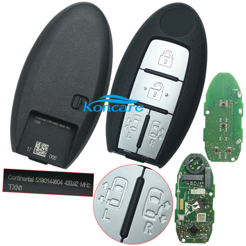 original for Nissan 4 button remote key with 433.92mhz S180144604