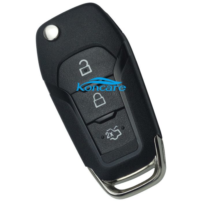 For Ford 3 button flip remote key shell with Hu101 blade with badge