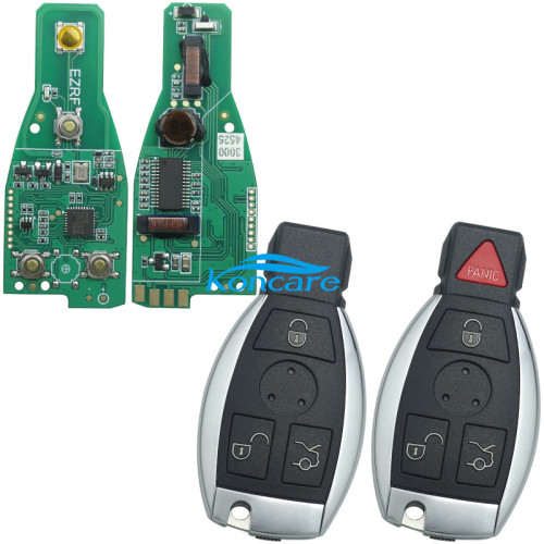 For Benz NEC Before 2013 3 / 3+1button remote key with 315mhz /433 MHZ Keyless go changeable frequency by button press The key is only work with the devices that support original Benz key. Such as VVDl, AP. MBTOOL etc