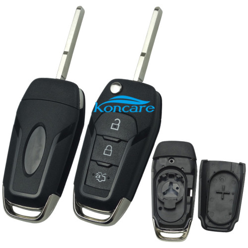 Ford 3 button flip remote key shell with Hu101 blade with logo