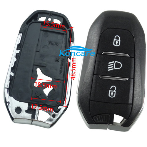 For Citroen 3 button remote key blank with light button