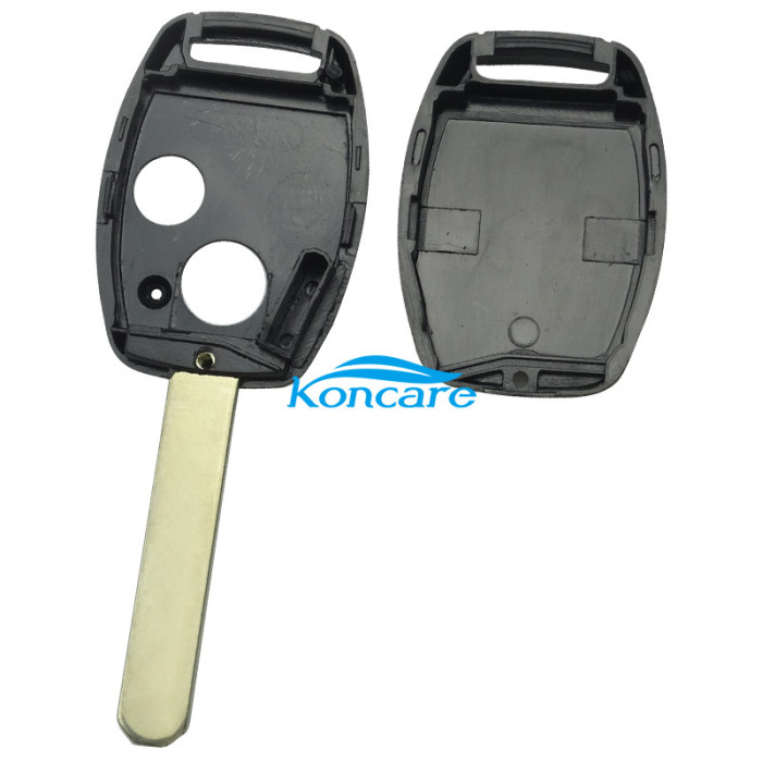 For Honda upgrade 2 buttons remote key shell （With chip slot place) with badge