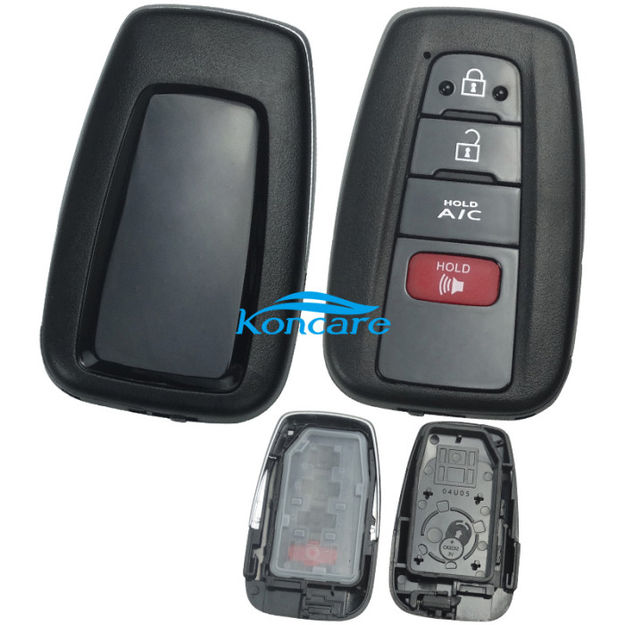 For Toyota 3+1 button remote key blank with blade, the blade switch on the back-shell-part