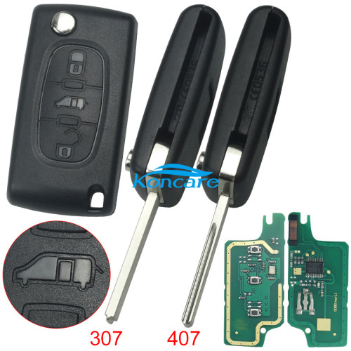 For Peugeot 0536 3 Button Flip Remote Key with 46 chip PCF7961chip ASK model with VA2 and HU83 blade, please choose the key shell