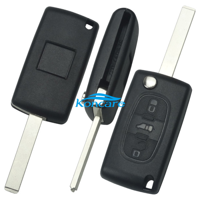 For Peugeot 0536 3 Button Flip Remote Key with 46 chip PCF7961chip ASK model with VA2 and HU83 blade, please choose the key shell