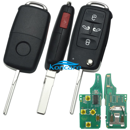 For VW 5 button Remote Control 434MHz 5K0837202AD /315mhz 561 837 202 D Fits VW Sharan Seat Alhambra， Chip ID48