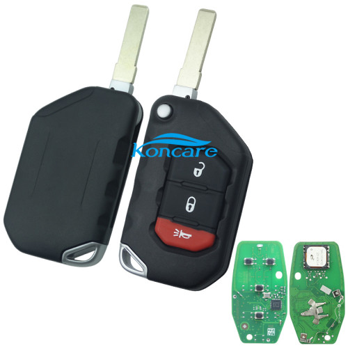 2018-2021 For Jeep Wrangler / 2+1 Button Smart Flip Key 433.92MHz ASK PCF7939M / HITAG AES / 4A CHIP PN: 68416782AA / FCC ID: OHT1130261