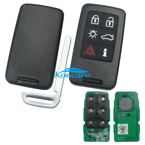 aftermarket for Volvo smart keyless 6 button remote key with 434mhz/868mhz/902.4mhz with hitag PCF7945 chip on Volvo S60,XC70,S80,XC90,XC60,V60 from 2008