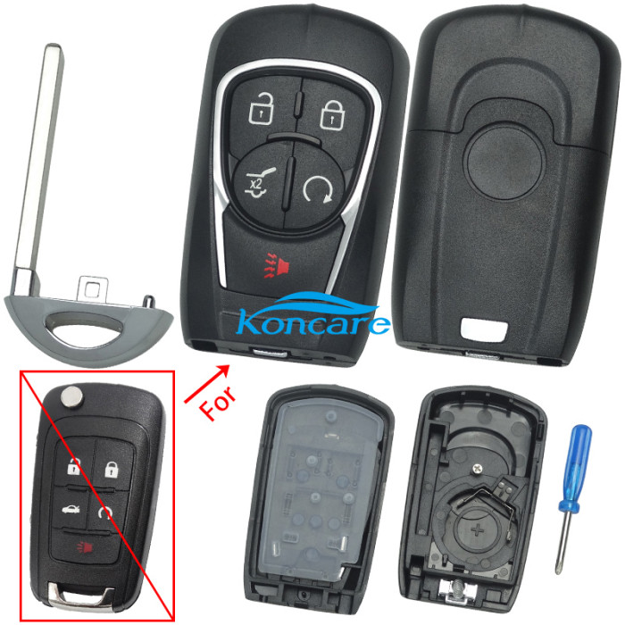 For chevrolet modified 4+1 button key blank keyless model