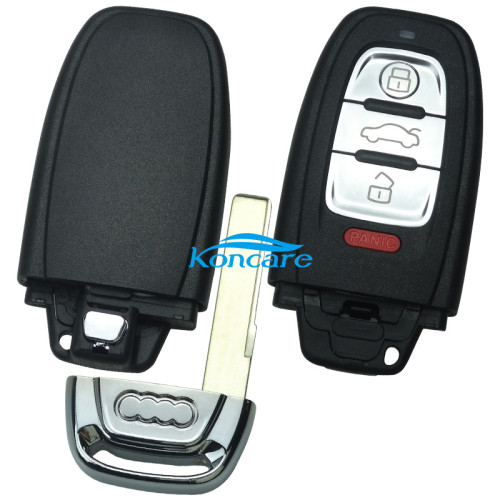 For Audi 3+1 button remote key blank with battery part with blade with 2.0cm with badge