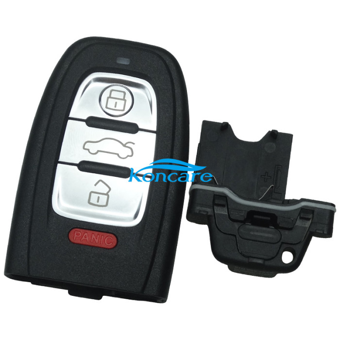 For Audi 3+1 button remote key blank with battery part with blade with 2.0cm with badge