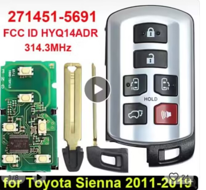 For Toyota sienna 2011-2019 271454-5691 FCCID:HYQ14ADR 314.3MHZ