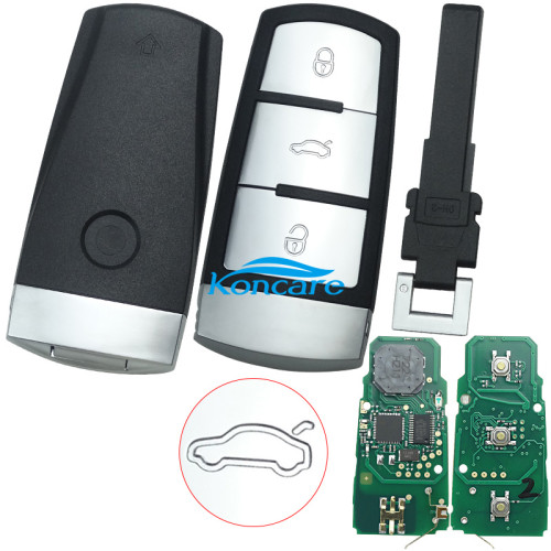 For VWkeyless Magotan 3 button remote key with ID46 chip after 2010