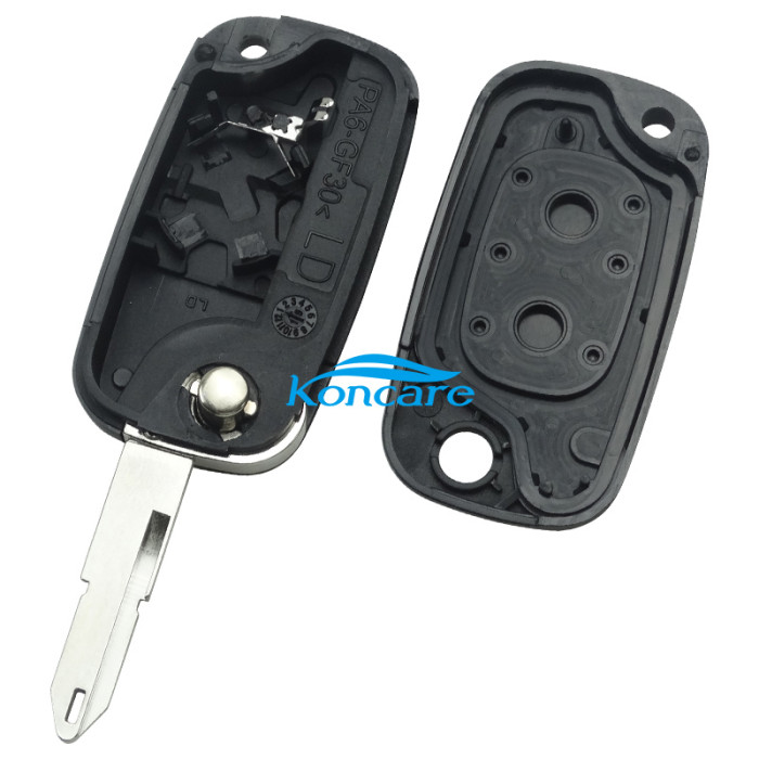 for Renault 2 button flip remote key shell with 206 blade