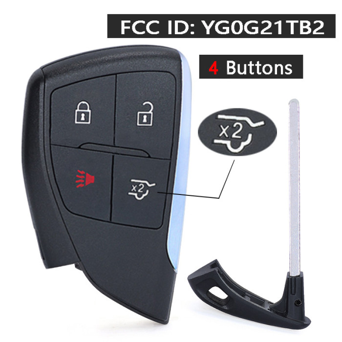 For Chevrolet ASK 434MHz ID49 Chip FCC ID: YG0G21TB2 Smart Remote Car Key Fob for Chevrolet Suburban Tahoe GMC Yukon 2021 2022 2023
