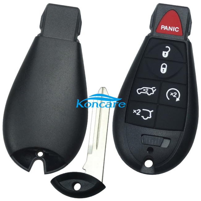 For Chrysler 5+1 button remote key shell without battery clamp
