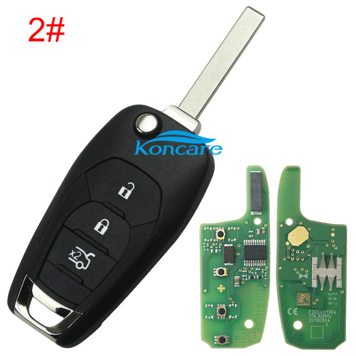 For Chevrolet OEM 3 button remote key with 7961A chip-434mhz,The OEM PCB , aftermarket key shell