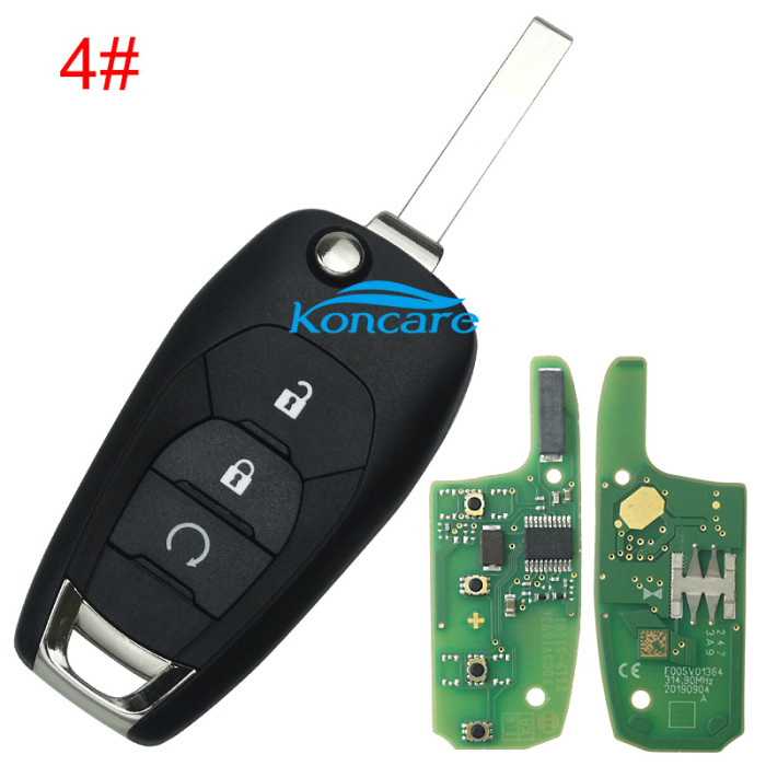 For Chevrolet OEM 3 button remote key with 7961A chip-434mhz,The OEM PCB , aftermarket key shell