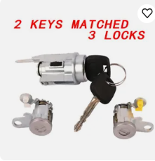 2 Key matched 3 locks 69005-35840 Ignition lock + door lock