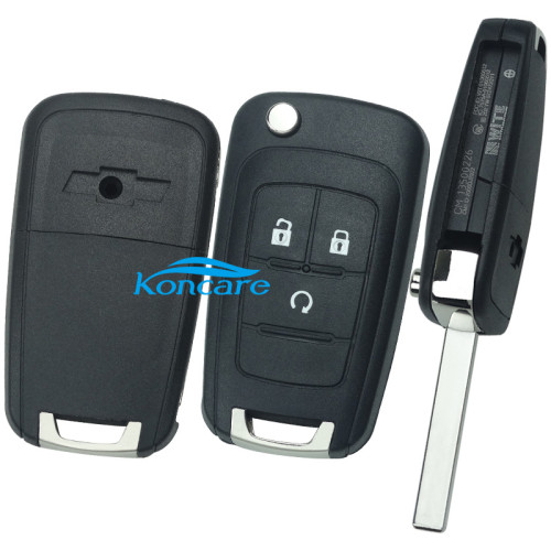 For Chevrolet 3 button remote key blank with cross badge