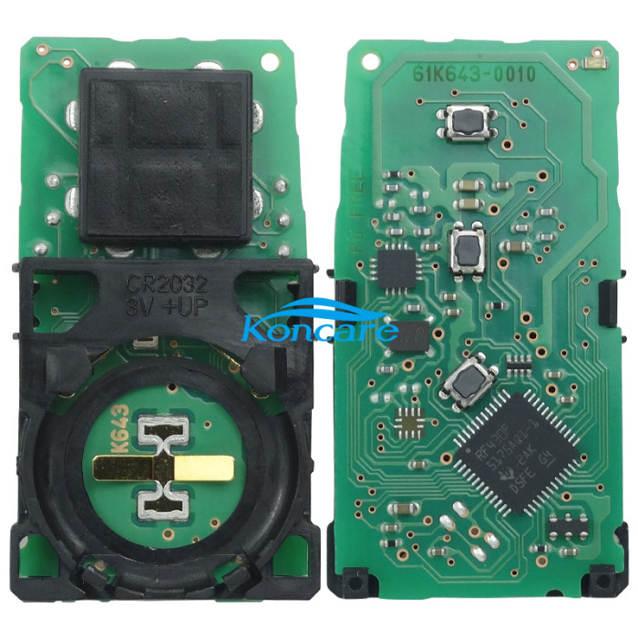 For Toyota Fortuner original 3 button remote key with 433 mhz with Toyota H chip
