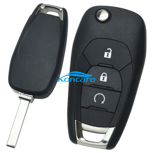 For chevrolet 3 button flip remote key blank with cross badge