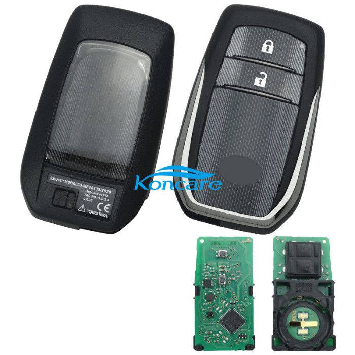 For Toyota Hilux original 2 button remote key with Toyota H chip 433-434mhz