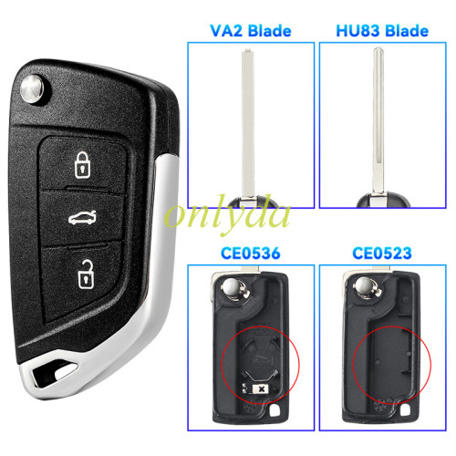 Modified for Peugeot key shell with 3 button with car button with battery clamp or without battery clamp , please choose the blade