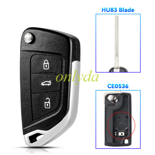 Modified for Peugeot key shell with 3 button with car button with battery clamp or without battery clamp , please choose the blade