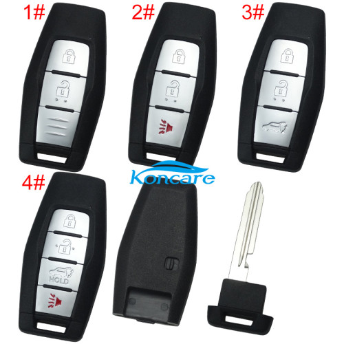 For Mitsubishi 2/2+1/3/3+1 button remote key shell with badge(please choose button )