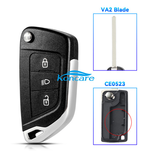 Modified for Citroen key shell with 3 button with light button with battery clamp/without battey clamp,please choose the blade